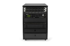 Gator Elite Series 12U Angled Studio Rack with Locking Casters – Black Finish