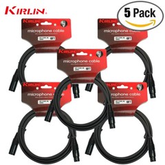 5-PACK Kirlin 10FT XLR Male/Female 20AWG Microphone Cable Black MPC-270PB-10/BK
