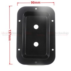 Black Metal Dual 1/4″ Jack Plate for Speaker Cabinet