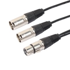 2x 3Pin XLR Female Jack To Dual 2 Male Plug Y Splitter Cable Adapter Microphone