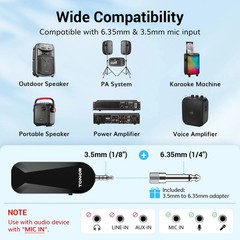 Wireless Headset Microphone, UHF Microphone Headset System, Head Handheld Mic…