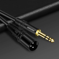 15 FT 6.35 mm 1/4 Inch TRS to XLR Audio Stereo Mic Cable – Gold Plated 1/4 In…