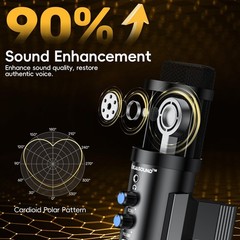 Dejasound Upgraded Studio Recording Microphone with Isolation Standard, Black