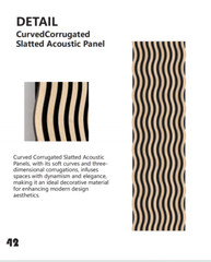 Acoustic Slatted Wood Panel 2Pcs Per Pack ( Curved Corrugate)