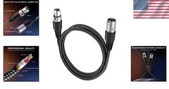 6FT Braided XLR Cable – Heavy Duty Microphone Cable with Pure Copper Conductors
