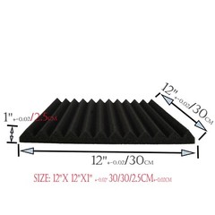 48/96 PACK 12″X 12″X1″ Acoustic Foam Panel Wedge Studio Soundproof Wall Adhesive