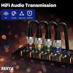 XLR Cable 15Ft 4 Packs – Premium Balanced DMX Cable with 3-Pin XLR Male to Femal