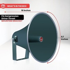 5 Core PA Speaker Paging Horn Throat 16 inch Outdoor Siren All Weather Use