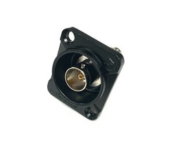 BNC Isolated Feedthru Panel Mount Connector – Female to Female, Black Body