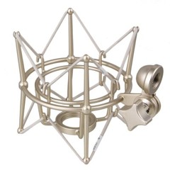 2x Spider Shock Mount Spray painted cylinder-shaped silver for Microphone