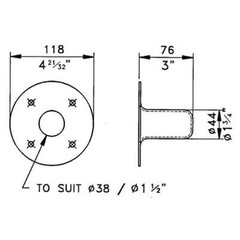Penn-Elcom M1552 Speaker Mounting Top Hat Steel 1-1/2″ Poles