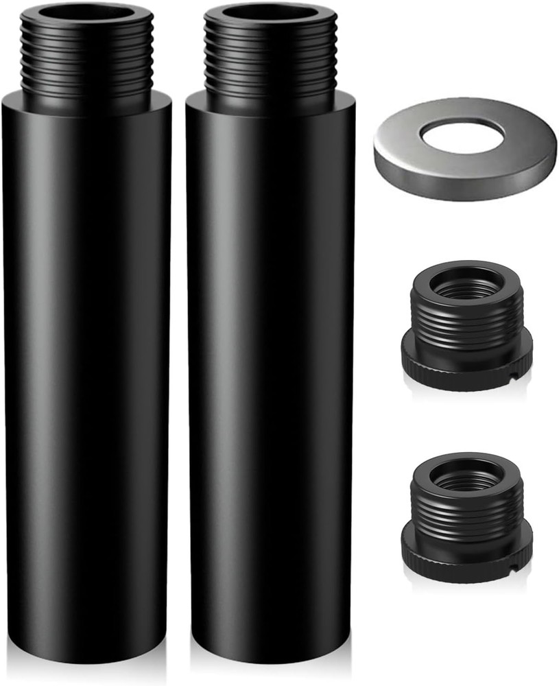 2 Pcs Mic Stand Extension Tube 5/8 Inch Microphone Extension Pipe Aluminum Alloy