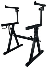 Rockville Z55 Z-Stand Adjustable 2-Tier Keyboard Stand w/Shelf + Travel Bag