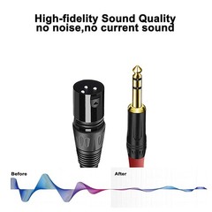 (2PACK/6inch) XLR to 1/4 TRS Stereo Adapter,XLR Male Inch 6inch