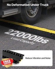VEVOR 2 Channel Rubber Cable Protector Ramp 39.37″ Speed Bump