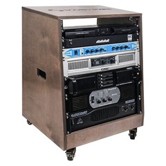 Sound Town DIY Slanted 12U Studio Rack, Plywood, Weathered Brown (SDRK-12TB)