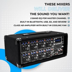Seismic Audio – SA-MA8C – 8 Channel 400 Watt Powered PA Head Mixer with Black
