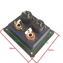 2Pc Plastic Jack Plate W/ Dual SpeakON NL4 & 1/4″ Female Jack PA Speaker 99x84mm