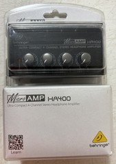 NEW Behringer HA400 MicroAMP Ultra Compact 4-Channel Stereo Headphone Amplifier