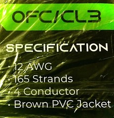 “GEAR-IT” 12/4 Speaker Wire-250’-12 Ga/4-Conductor—OFC Copper—Brown PVC Jacket