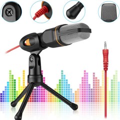 3.5mm Condenser Microphone Tripod Stand Mic for Studio Recording PC Laptop Game