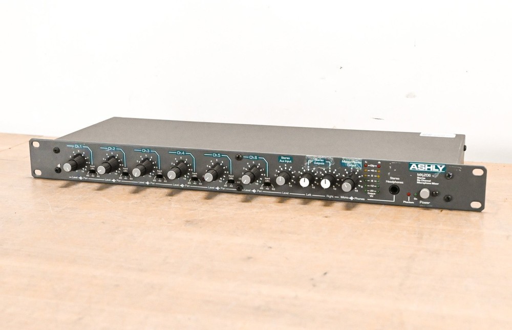 Ashly MX-206 Rack-Mountable 6-Channel, Stereo Microphone Mixer CG012ZK