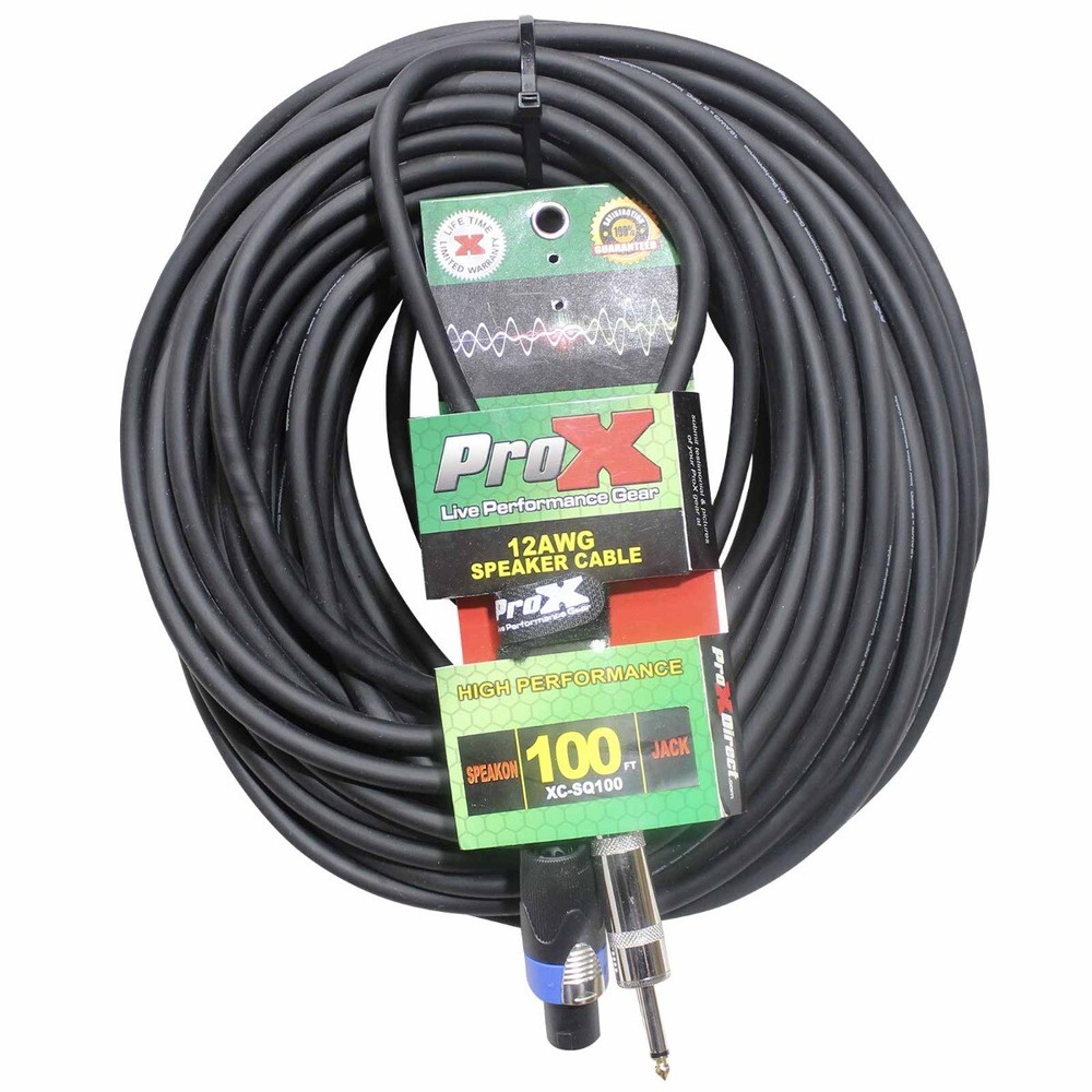 ProX XC-SQ100 100FT SpeakOn to 1/4″ TS-M 12 AWG Speaker Cable