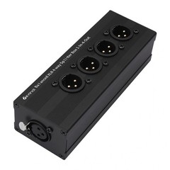 1-IN-4-OUT XLR Audio Splitter Box ; XLR 1 Female to 4 Male Balanced Converter…