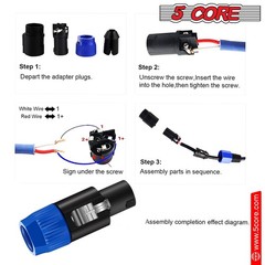 4 Pole Speakon Connector 6 Pieces with Twist Lock Audio Jack Male Plug