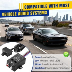 Car Audio Line Output Converter, Includes 3.5mm Jack Port Universal Bass Knob…