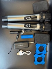 2 Hotec Wireless Microphones Dual Uhc