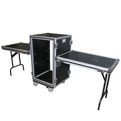 ProX T-16RSP24DST Case For Amp Rack w/16U Space 24″ Depth+2 Side Tables+Casters