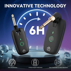 EASTROCK Wireless Guitar System, Transmitter & Receiver for Black