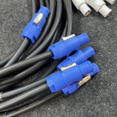 Lot Of 5 Powercon Grey To Blue 10 Ft Extension Adapter Cable 20A 250 Brand New