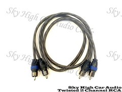 Sky High Car Audio 2 Channel Twisted 6 ft RCA Cables Coated 6′ OFC