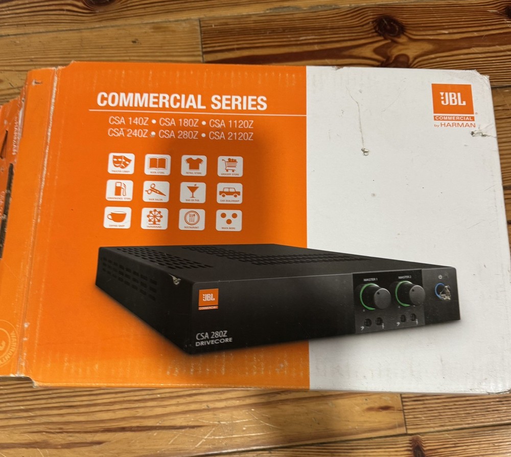 JBL CSA2120z, 2 Channel @ 120W per channel, Audio power amplifier NEW OPEN BOX