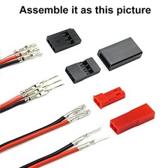 55 Sets Servo Plug Male Female Connector Crimp Pin Cable Kit with Crimping