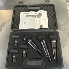 Set of 3 BEHRINGER XM1800S Dynamic Wired Professional Microphones w/Case & Cable