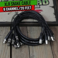 XLR Snake Cable Patch – 8 Channel 20ft Pro Audio Mic Cord Mixer Sound Stage PA