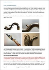PiezoBarrel V1 Pickup & Cable for DIY Tenor or Baritone Sax neck installation