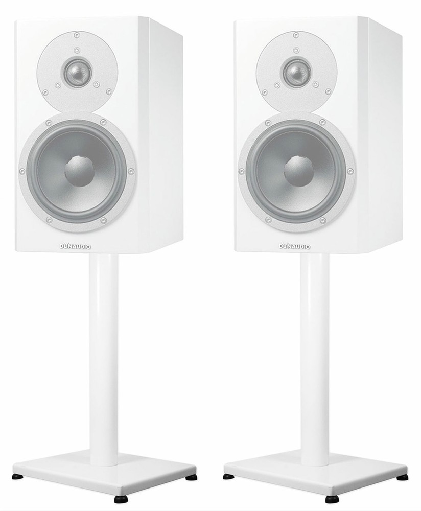 Pair 29” Steel White Stands For Dynaudio Excite X18 Bookshelf Speakers