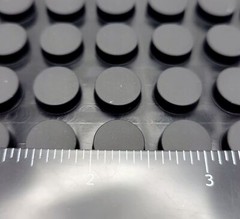 1/2″ Wide Round Rubber Stick on Feet 3/16″ Thick 3M Adhesive Backed Sheet of 24