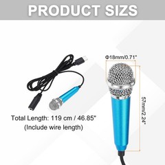 Mini Microphone Tiny Mic Phone Type C Small Record Voice Blue 1 Pcs