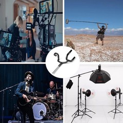 ATian Microphone Boom Pole Holder Metal Cradle Mount for Crossbar & Boom Stand