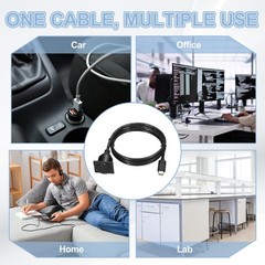 D-Type USB C 2.0 Panel Mount Extension Cable, Type-C Male to C Female, 3.3ft