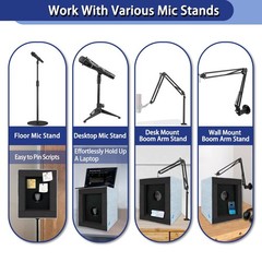 Enclosed Vocal Booth, Portable Microphone Isolation Shield, Foldable Reflecti…