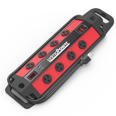 Metal Workshop Surge Protector Power Strip with 2 USB Ports – 8 Spaced Outlet…