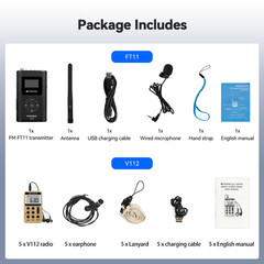 Wireless Tour Guide System Assisted Listening Devices Transmitter 5 Receivers