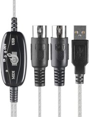USB MIDI Interface Cable – Connect Your PC to Synthesizers, 2M Long, Lightweight
