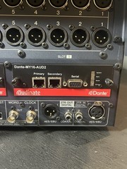 Yamaha DM1000 w/ Two MY-16 Dante AUD2 Audio Cards, 16 Channel, CG01M87
